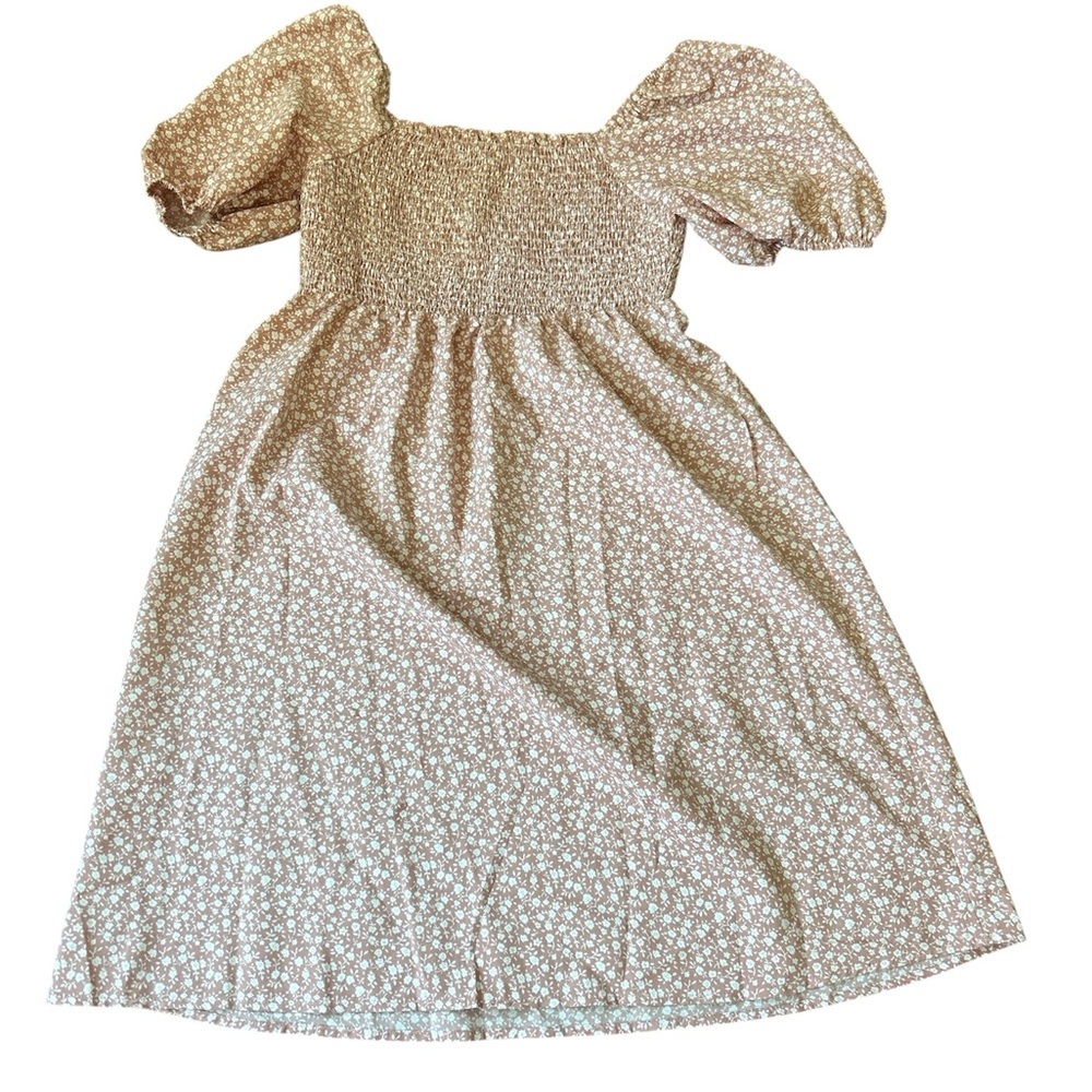 Elegant Puff Sleeve Floral Dress